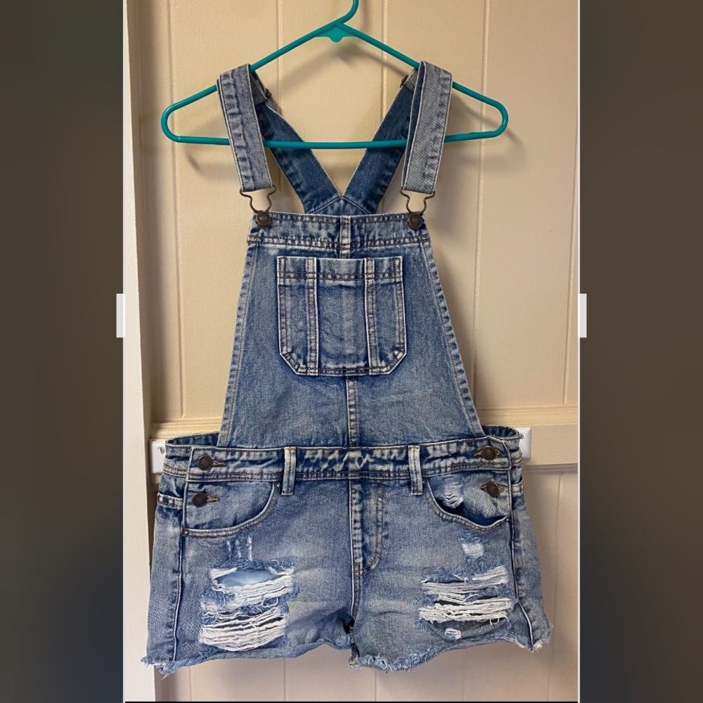 Jean short overalls